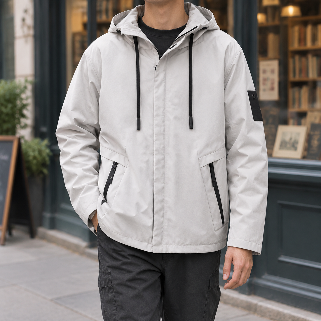 Killian Hooded Jacket - Light Beige