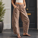 Georgina-Lane Barrel Jeans - Leopard