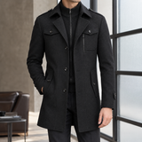 Ambrose-Rhys Wool Coat - Black