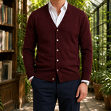Pascal V Neck Sweater - Burgundy