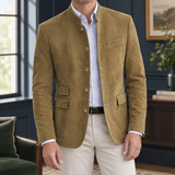 Barnabas-Ellis Stand Collar Blazer - Khaki