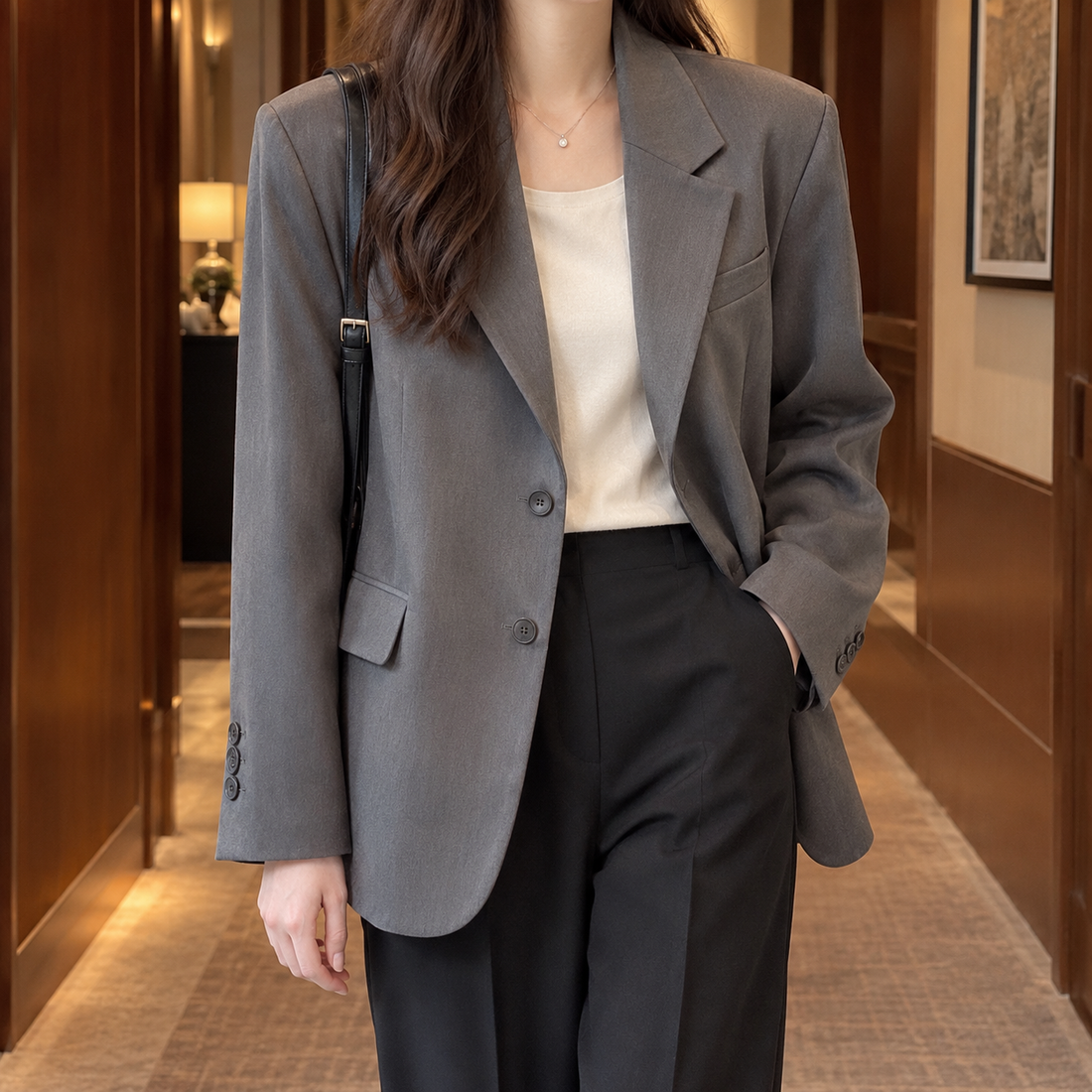 Hesper Tailored Blazer - Dark Gray