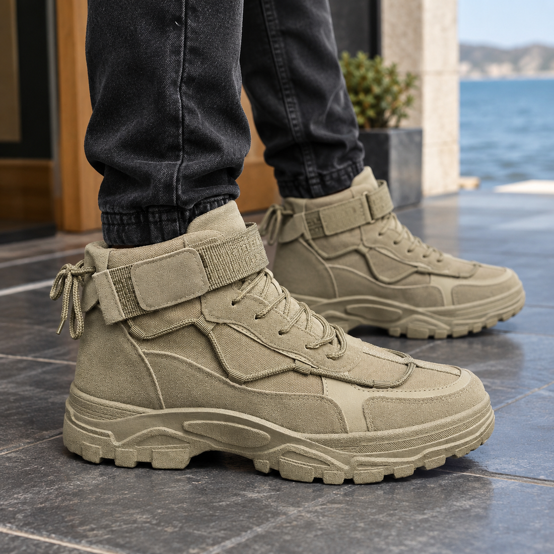 Genova Chunky Sneakers - Khaki