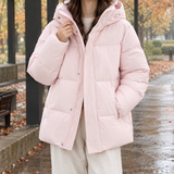 Lucille-Eve Hooded Puffer Jacket - Peach Blossom Pink