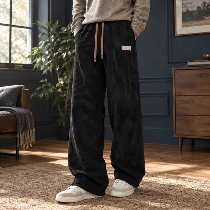 Keith-Grey Wide Leg Pants