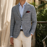 Anton-Stone Gingham Blazer - Blue