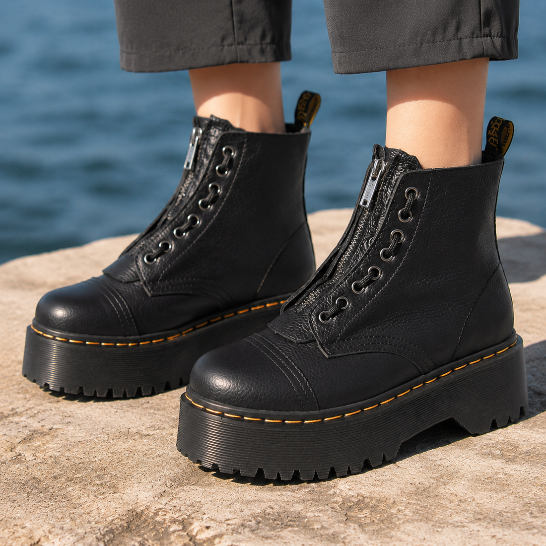 Asti Platform Boots - Black