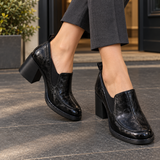 Rizzi-Siena Block Heel Loafers - Black