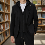 Severin Layered Hood Blazer - Black