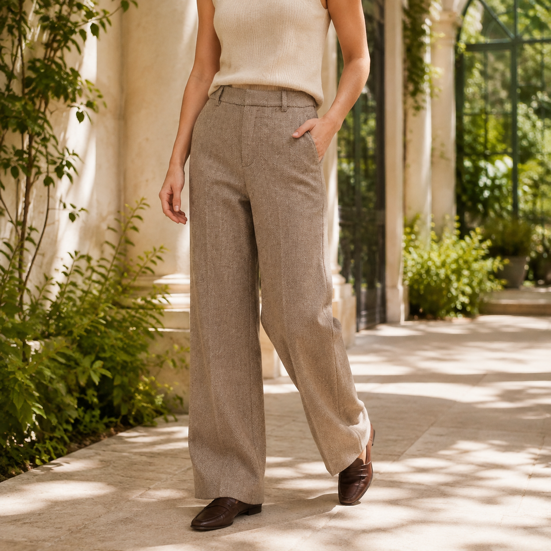 Sonia-Rose Straight Leg Pants - Camel