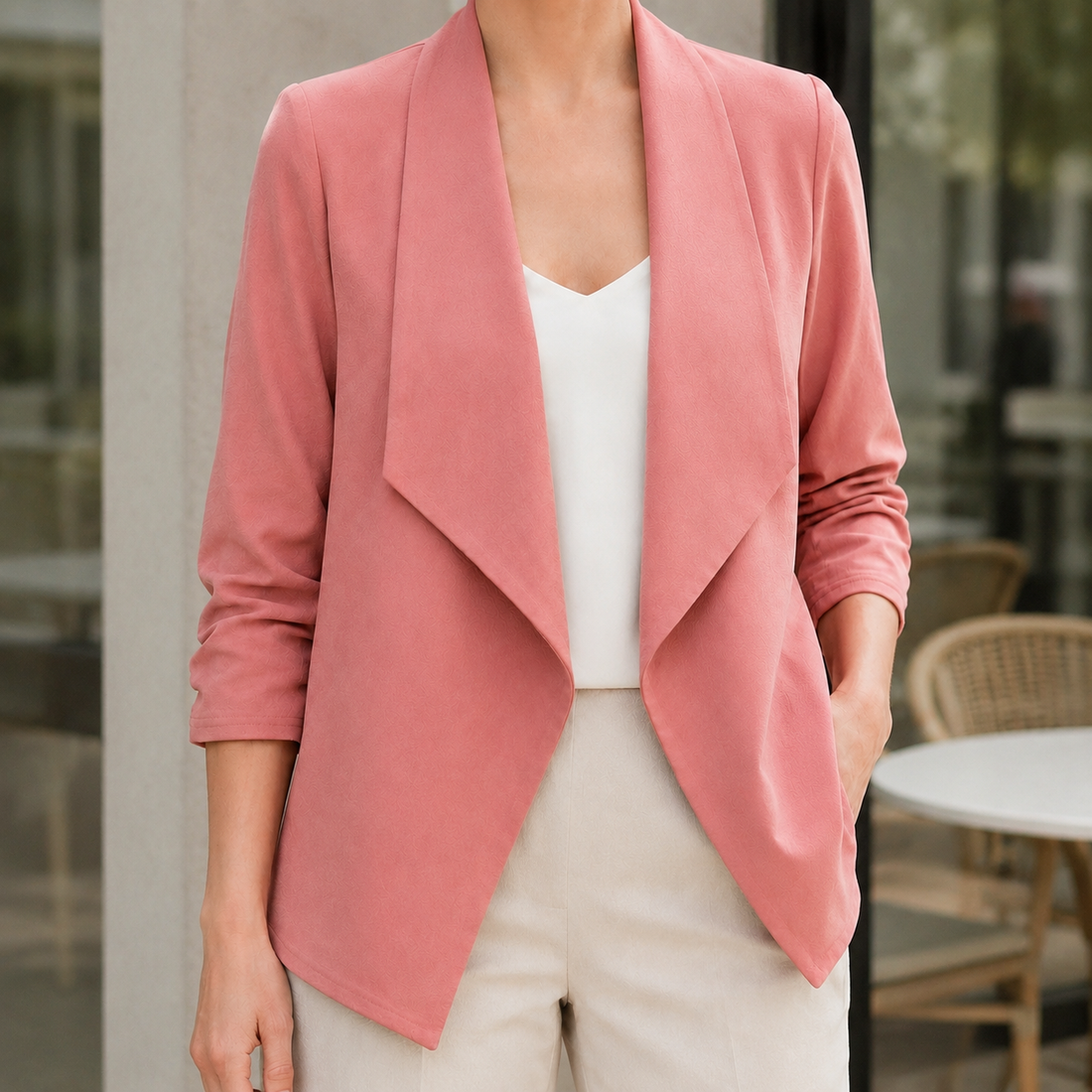 Giselle Draped Blazer - Pink