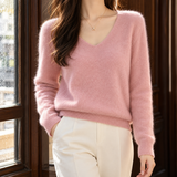 Caroline-Jade V-Neck Sweater - Pink