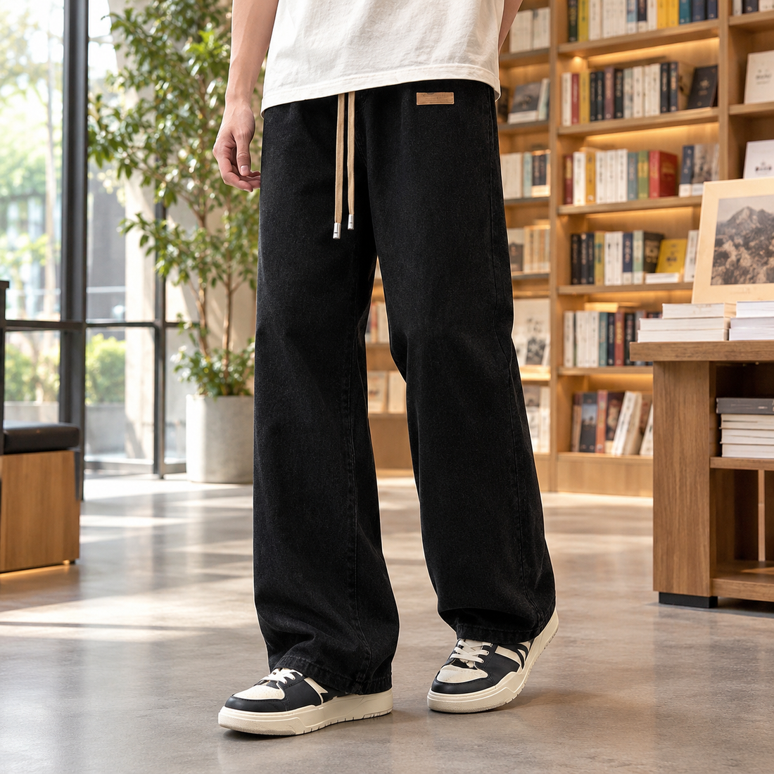Merrick-Lane Wide Leg Pants - Black