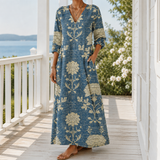 Gabriella-June Floral Maxi Dress - Floral Blue
