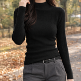Lily-Sage Mock Neck Sweater - Black
