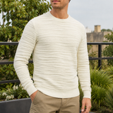 Edmund Textured Knit Sweater - Ecru Mix