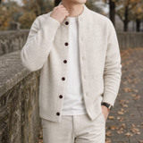 Kit-Dean Stand Collar Cardigan - Apricot