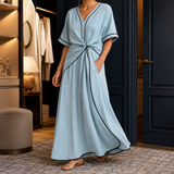 Soraya-Marie Draped Maxi Dress - Blue