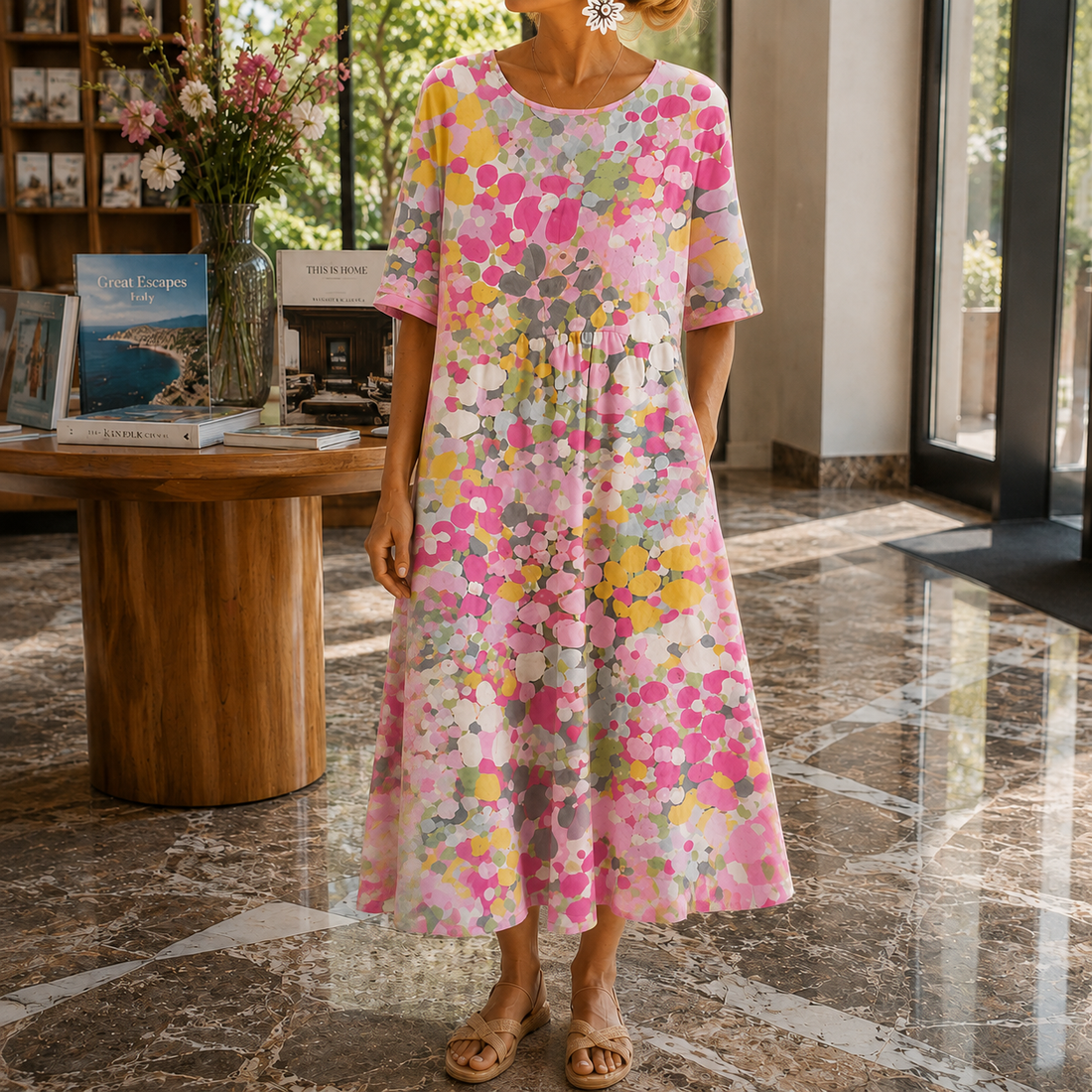 Esme-Rose A-Line Dress - Rose Pink