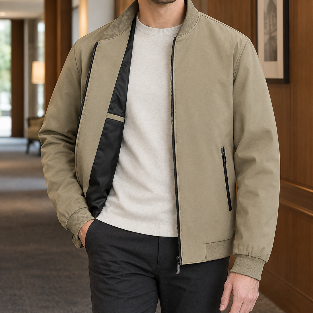 Charlie-Lane Zip Jacket - Khaki