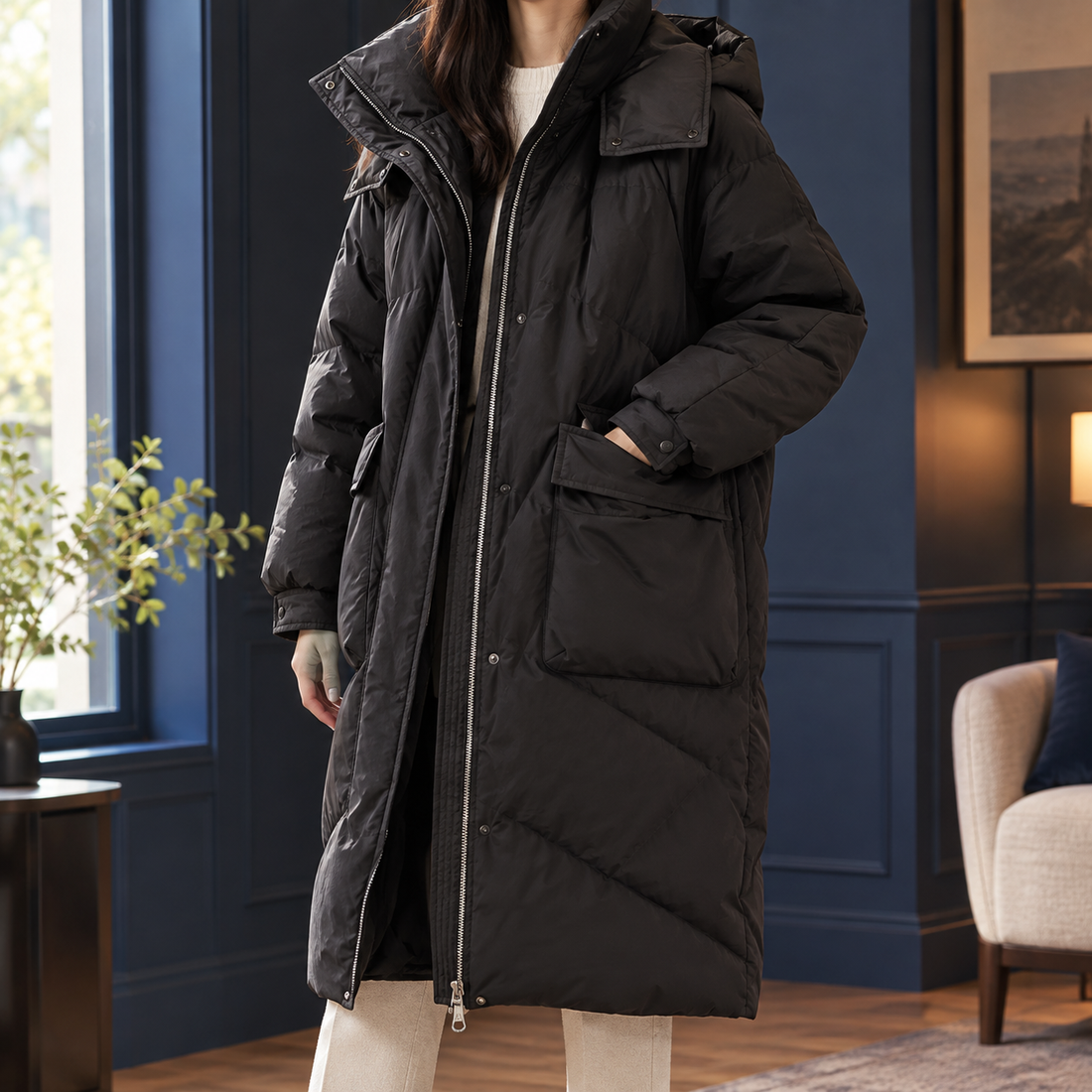 Azalea-Jane Quilted Jacket - Black