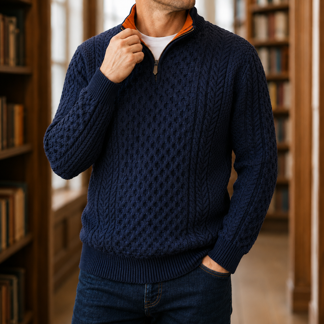 Graham Merino Wool Sweater - Navy