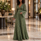 Rosalie-Faye Shimmer Maxi Dress - Green