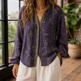 Ingrid-Belle Relaxed Blouse - Purple