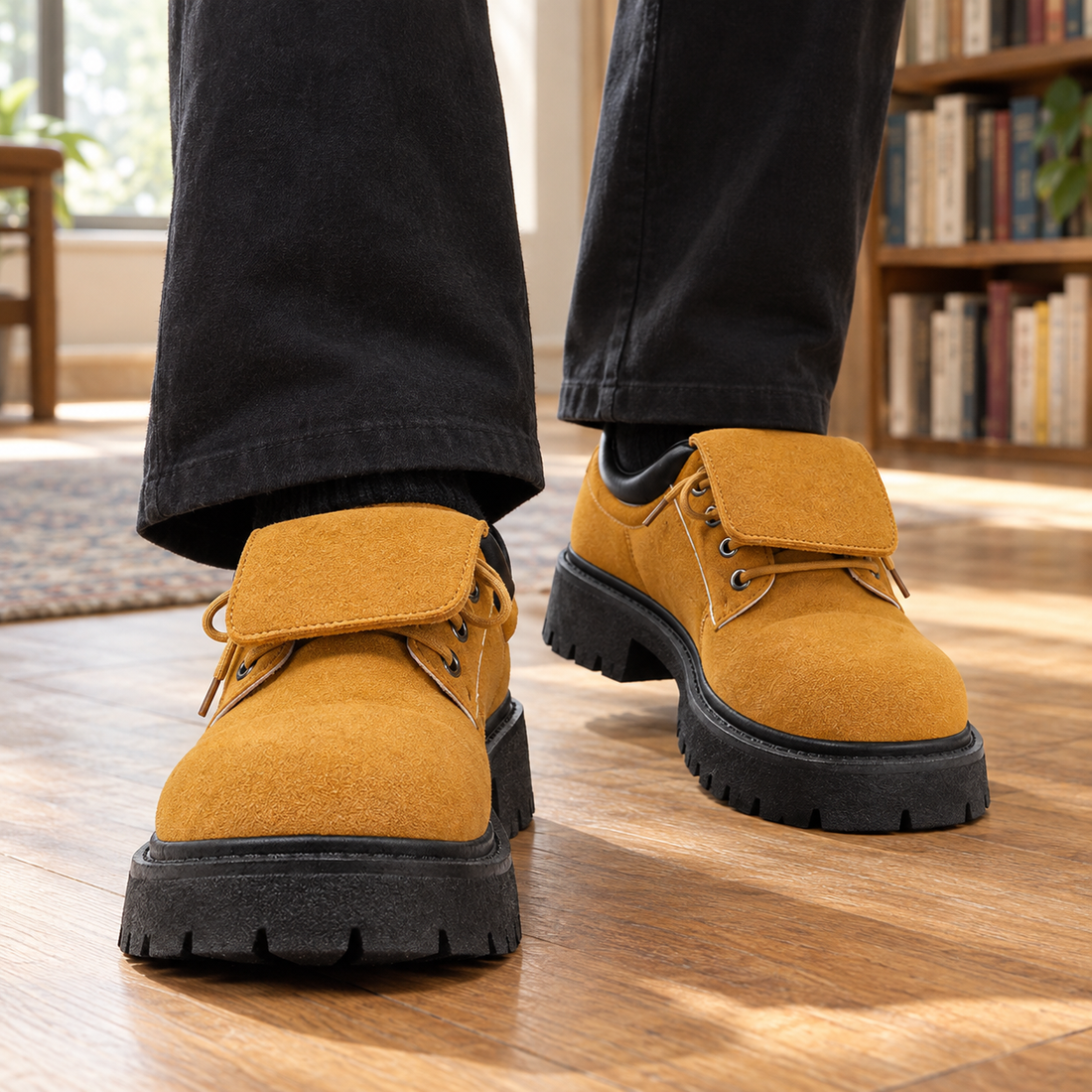 Bevilacqua Suede Derbies - Mustard Brown