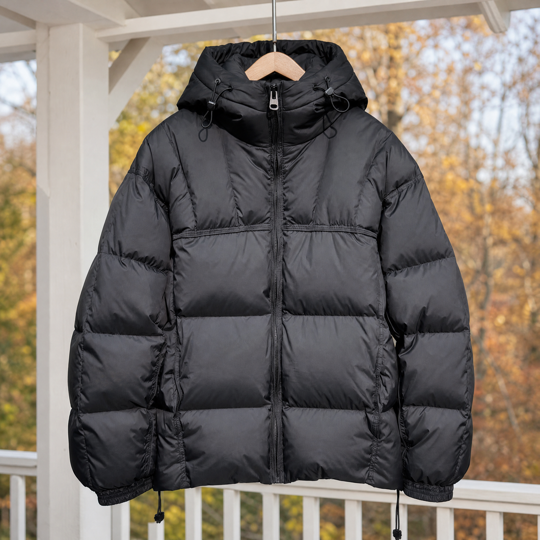 Malcolm-Grant Hooded Puffer Jacket - Black