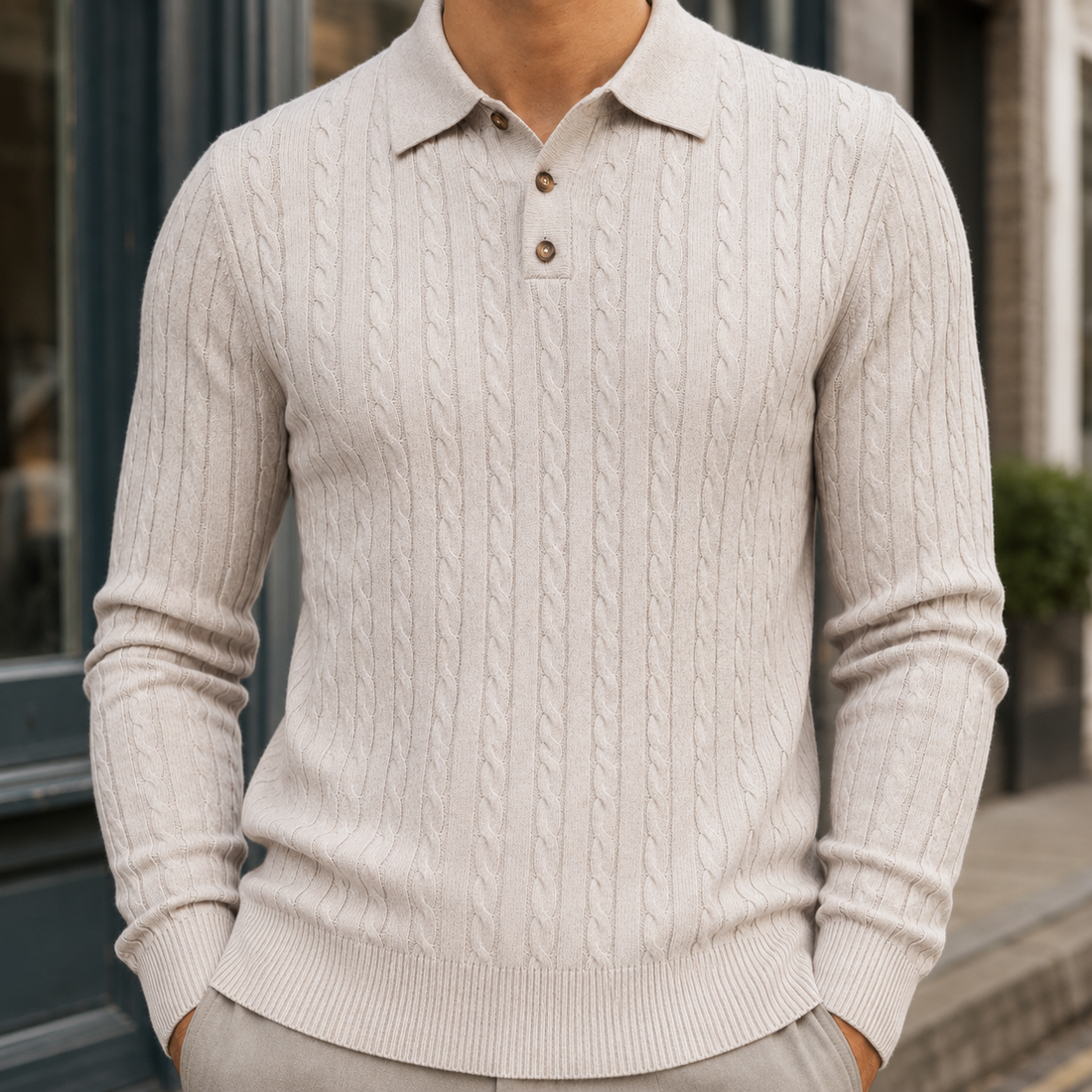 Lucian-Reid Cable Knit Sweater - Beige