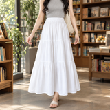 Aurore Tiered Maxi Skirt - White