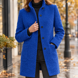 Penelope-Rae Stand Collar Jacket - Dark Blue