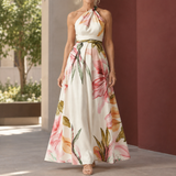 Estelle-Lane Halter Maxi Dress - White