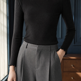 Rowena-Hope Ruffle Neck Sweater - Black