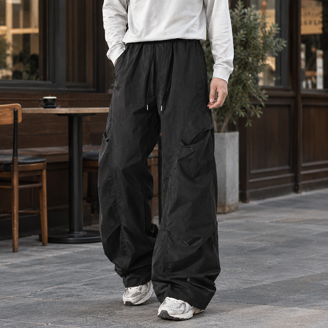 Ennis-James Wide Leg Pants - Black