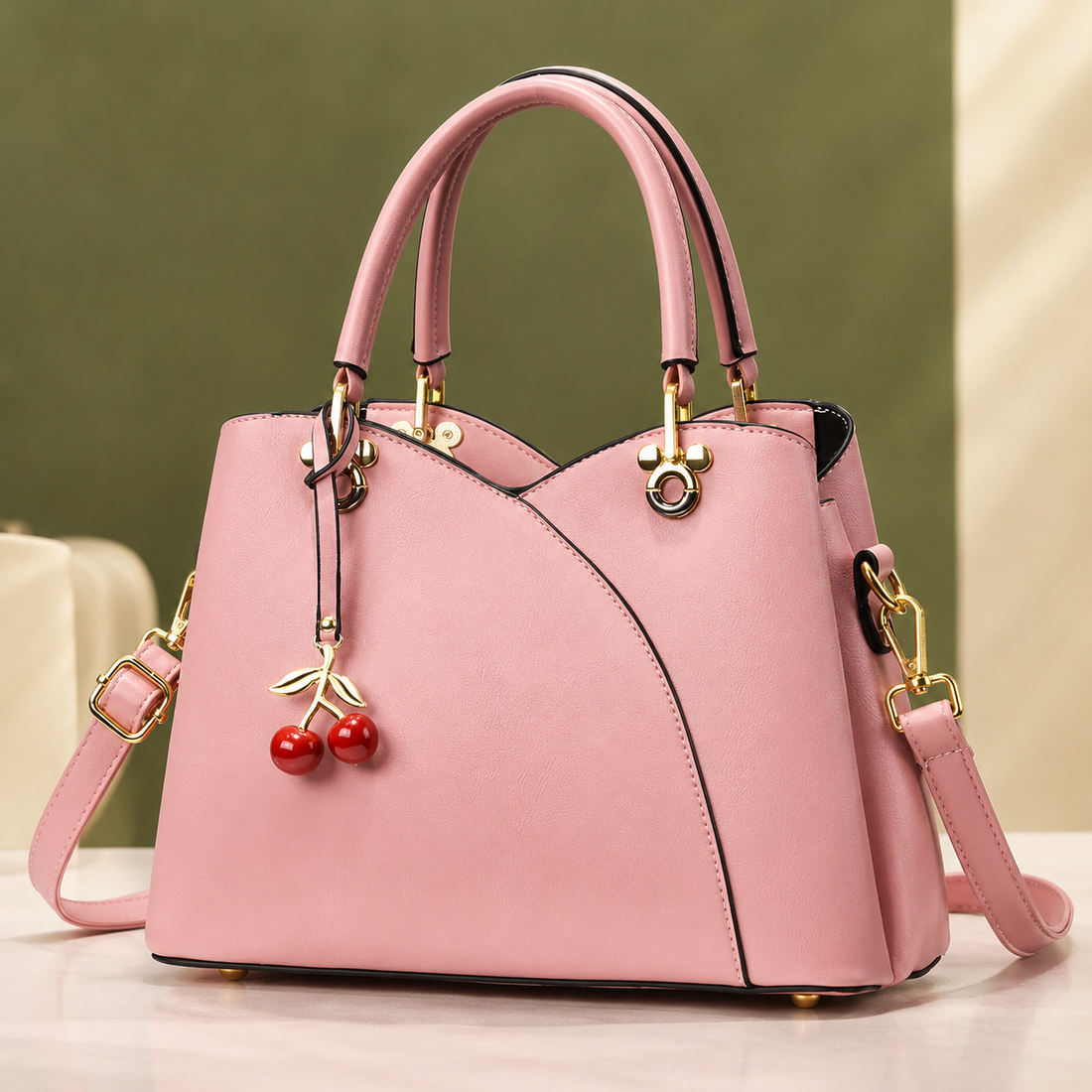 Lucano Cherry Tote - Vaaleanpunainen
