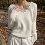 Sarah-Rae V-Neck Sweater - White