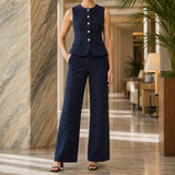 Brigitte Wide Leg Set - Navy