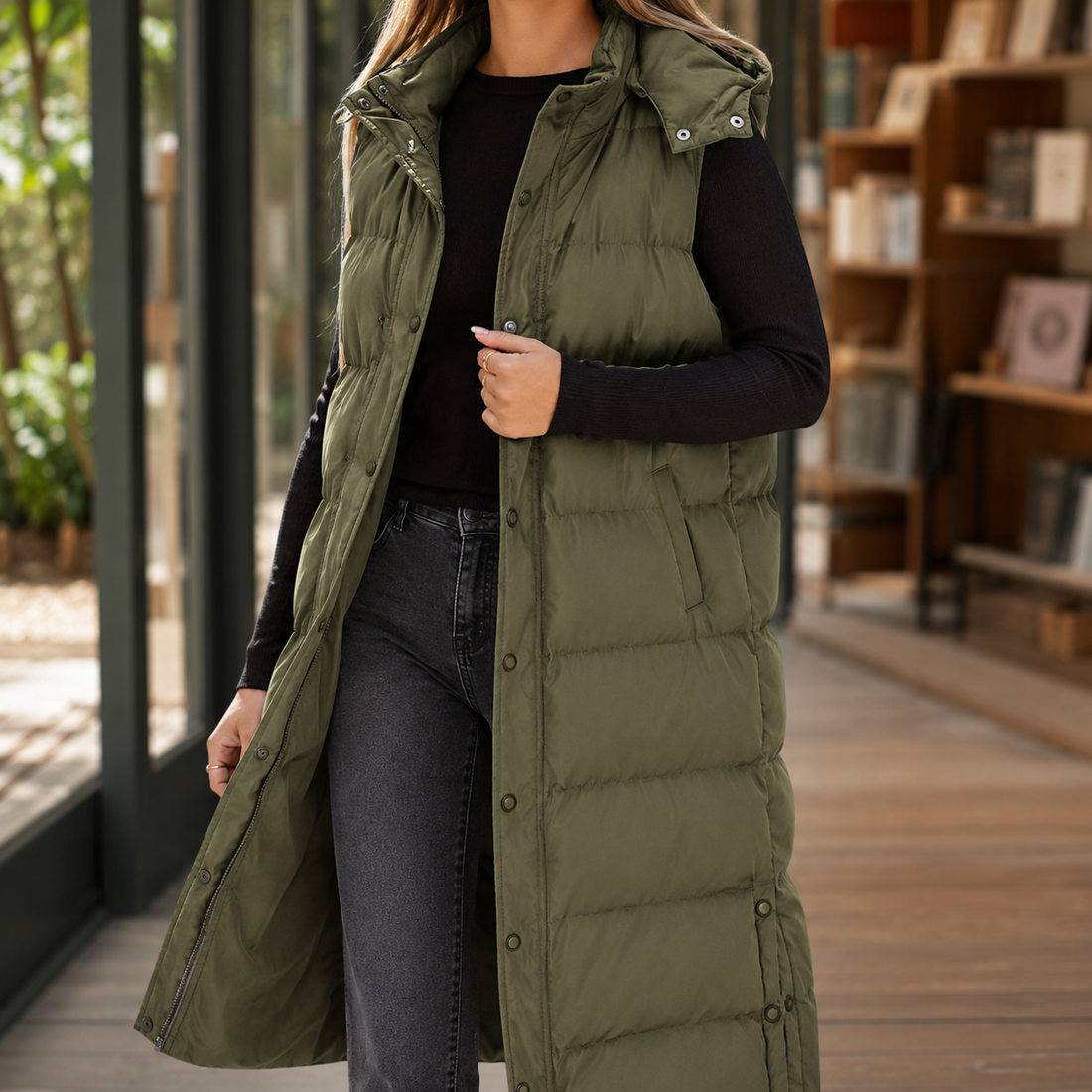 Marcella-Eve Puffer Jacket - Army Green
