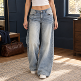 Talia-Sage Wide-Leg Jeans - Light Blue