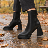 Spinelli-Firenze Square Toe Boots - Black Single Lining