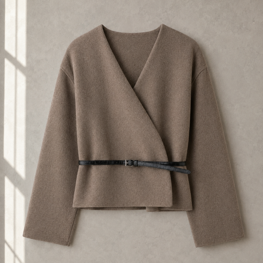 Giulia Wrap Sweater - Khaki
