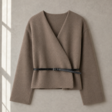 Giulia Wrap Sweater - Khaki