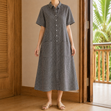 Lucia-Lane Gingham Shirt Dress - Checkered
