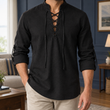 Graham-Wade Lace-Up Shirt - Black