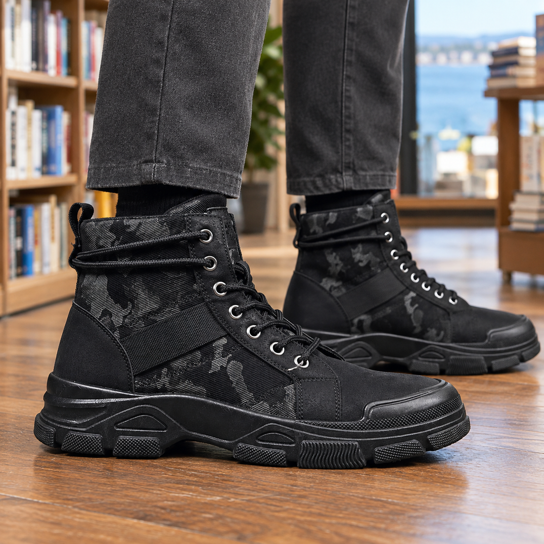 Sforza Camouflage Boots - Black