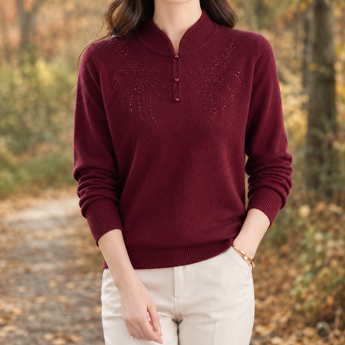 Karen-Hope Cashmere Sweater - Purple Red