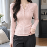 Raven Cable Knit Top - Pink