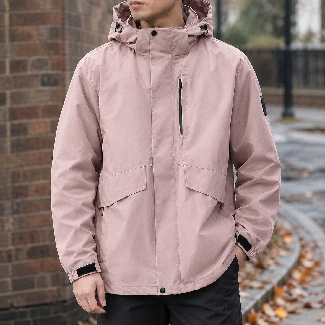 Victor-Wade Hooded Utility Jacket - Pink